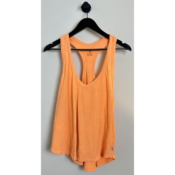 FREE PEOPLE Movement Oversized Keep Rolling Tank Top in Electric Orange Small - Picture 2 of 7